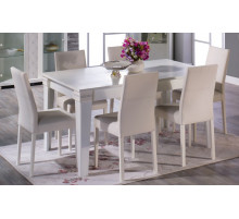 Раскладной обеденный стол для гостиной Мира MIRA-04 белый