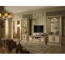 Шкаф-витрина двухдверный Анита (бежевый глянец) Шкаф-витрина двухдверный Анита (бежевый глянец)