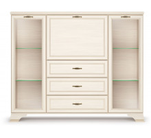 Шкаф низкий 2 стеклодвери "тумба-витрина" Сиена (Бодега Белый) Шкаф низкий 2 стеклодвери "тумба-витрина" Сиена (Бодега Белый)