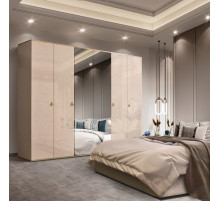 Шестистворчатый шкаф для одежды с зеркалом Rimini РМШ1/6 (латте) Шестистворчатый шкаф для одежды с зеркалом Rimini РМШ1/6 (латте)