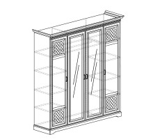 Четырехдверный шкаф Парма 814 кремовый белый Четырехдверный шкаф Парма 814 кремовый белый